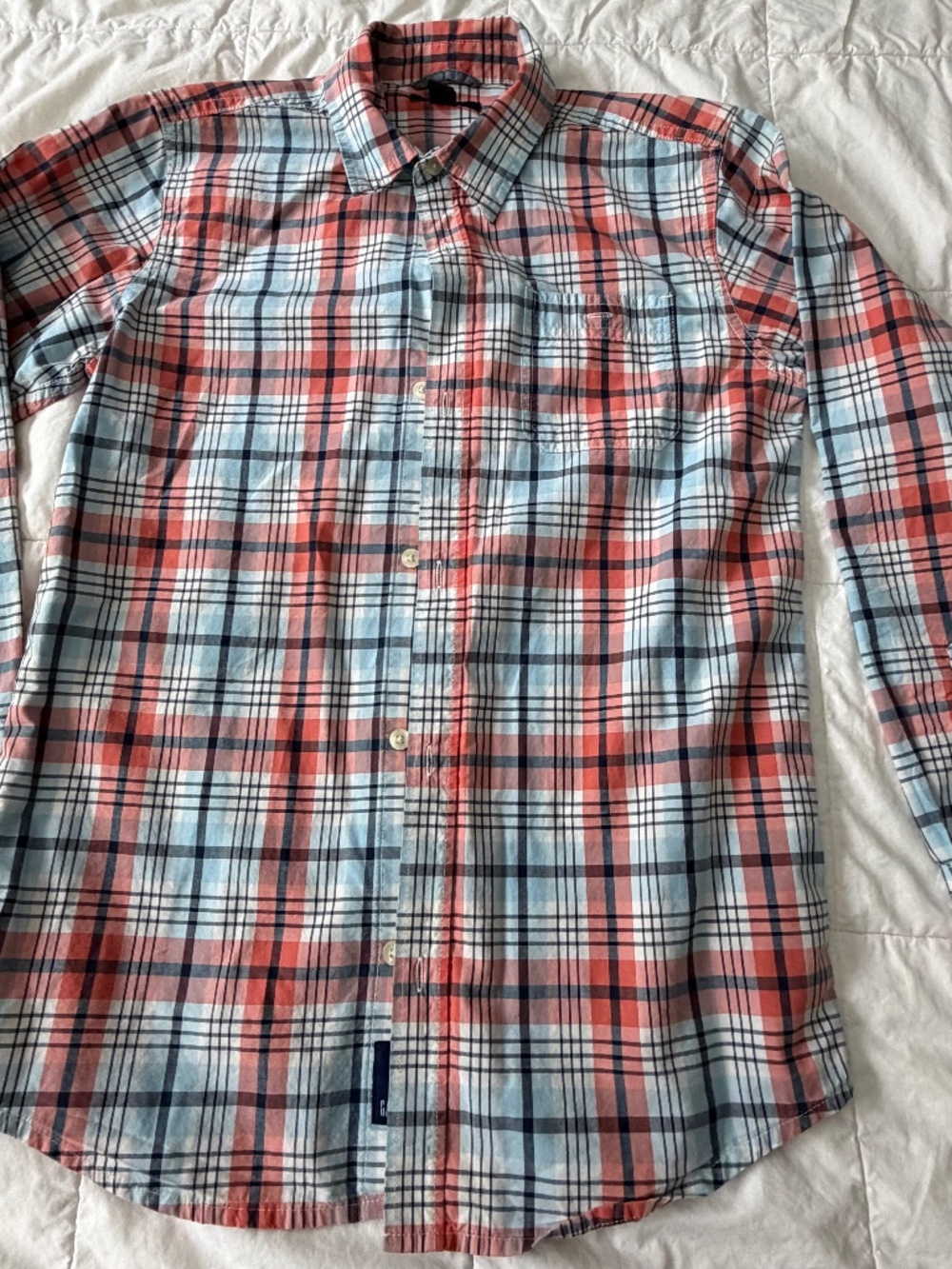 Boys Gap Kids plaid button down shirt size XL